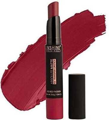 Inshine Absolute Matte Non Transfer Lipstick, Intense Colour, Lasts Up to 12 hours(Red Passion, 3.8 g)
