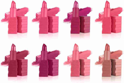 kKode beutiful shade lipstick combo colour pack of 8(multi colour, 20 ml)