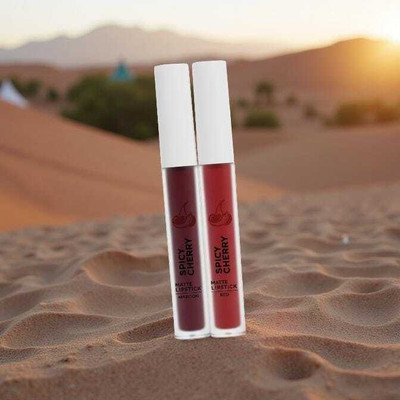 SPICY CHERRY COMBO PACK OF RED AND MAROON WATERPROOF MATTE LIPGLOSS LIPSTICK(Red,Maroon, 5 ml)