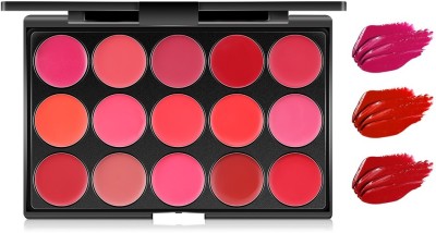 SILDUST WATERPROOF LIP CREAM PALLET 15 COLOR HIGH PIGMENT FORMULA(MULTICOLOR, 30 g)