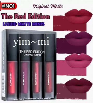 yim~mi Red edition Long Stay Matte Lipstick Combo Set of 4(multicolor, 16 ml)