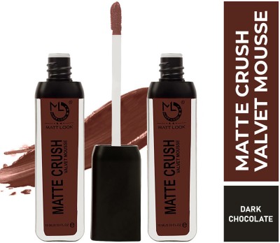 MATT LOOK Matte Crush Velvet Mousse Lipstick, Dark Chocolate (10ml) Pack of 2(Dark-Chocolate, 10 ml)