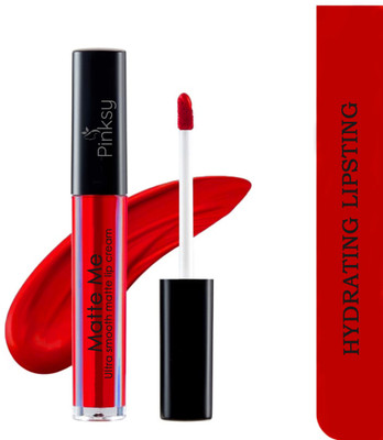 Pinksy High Defination Smudge proof Waterproof Long lasting Liquid Matte Lipstick(Red, 6 ml)