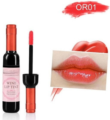 VBA Wine Lip Tint, Natural Liquid Lipstick in Wine Shape Bottle pack of 1(OR01, 6 ml)