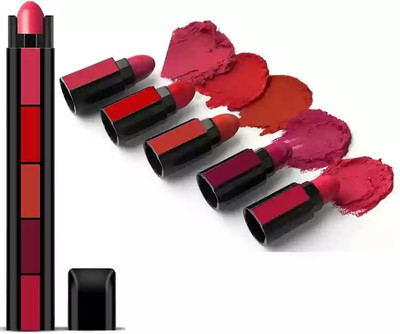 Jiwoo WATERPROOF 5 IN 1 LISPTICK MATTE FINISH(multicolour, 50 ml)