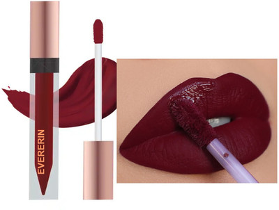 EVERERIN Waterproof Long lasting Liquid matte Lipstick Non Transfer Matte(Maroon, 6 ml)