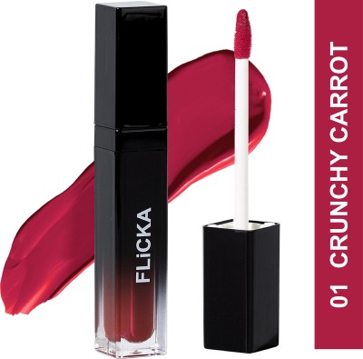 Flicka Set and Attack Liquid Matte Lipstick For Women, 01 Crunchy Carrot , 7ml(1 Red, 7 ml)