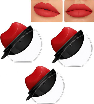 HSQ Waterproof Matte Lipstick Red Long Lasting Creamy Lip Color for Women(pack of 3)(RED, 15 g)