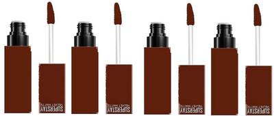 Luipui LONG LASTING LIQUID LIPSTICK COFFEE COLOR LIPSTICK PACK OF 4(COFFEE COLOR, 16 ml)