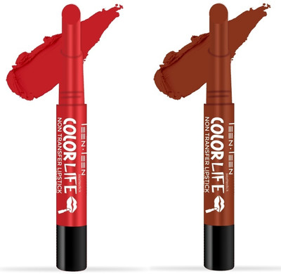 Teen.Teen COLORLIFE NON TRANSFER WATER PROOF LONG LASTING MATTE LIPSTICK (SHADE - 11 & 23)(FINISH, 20 g)