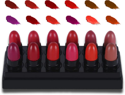 KIOOG Mini Crayon Lipstick Pack of 12 | Waterproof, Long-Lasting Lip Colors(Multi, 8 ml)