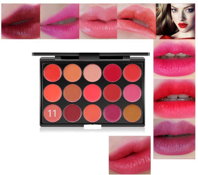 Latixmat NEW MATTE FINISH & NON TRANSFER & KISS PROOF 15 COLOR LIPSTICK PALETTE(MULTI COLOR, 15 g)