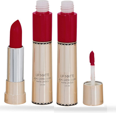 ADJD Combo Matte Lips 2 IN 1 Long Lasting Matte Lipstick Red(Red, 16 g)