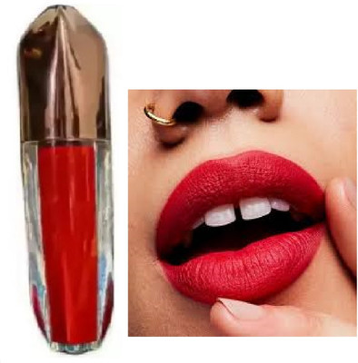 Luipui best red matte finish lipstick pack of 1 waterproof and smooth(red, 6 ml)