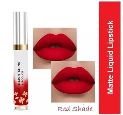 RED4 R4 matte lightening red color lisptick pack of 1(red, 10 ml)