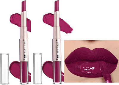 ADJD COMBO 2 IN 1 MATTE LIQUID CARYON LIPSTICK SMUDGE -PROOF MAGENTA PINK(MAGENTA PINK, 20 g)
