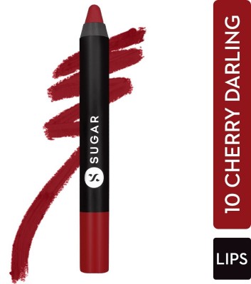 SUGAR Matte As Hell Crayon Lipstick(10 Cherry Darling (Cherry Red), 2.8 g)