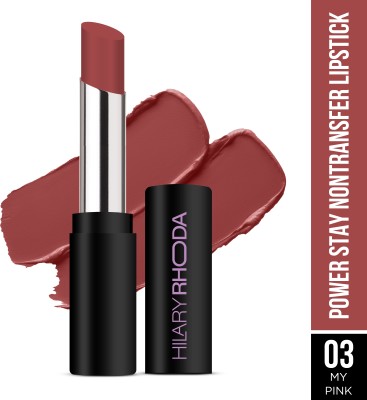 Hilary Rhoda Power Stay Non Transfer Lipstick | Infused with Vitamin E & Shea Butter |(My Pink, 3.2 g)