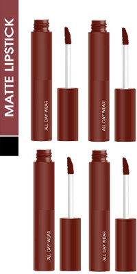 Luipui PREMIUM MATTE NON-DRYING & SMUDGE PROOF MATTE LIPSTICK PACK OF 4(COCO BLOCK, 48 ml)