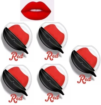 house of common Latest Trending Lip Shape Lipstick Apple Hot Red shade lipstick (15g) Pack of 5(Red, 75 g)