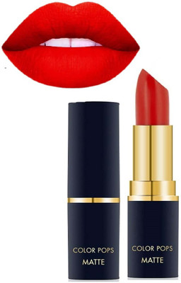 HUZURLU Waterproof and Full-Pigmented, Transfer-Proof Smudge-Proof Lipstick(Matte Red, 3.5 g)