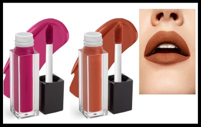 DYSOKAYO Waterproof Longlasting Liquid Matte Lipstick Combo pack(coffee brown, Queen Pink, 4.5 ml)