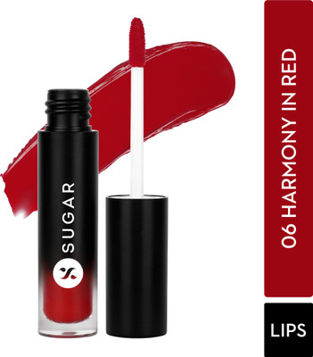 SUGAR Mousse Muse Maskproof Lip Cream - Waterproof - Smudge-proof - Last about 24hrs(06 Harmony in Red - Cherry Red Lipstick, 5 ml)
