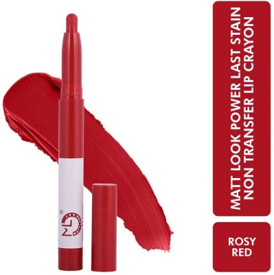 MATTLOOK Power Last Lip Stain Crayon Rich Color, non Transfer Lipstick(Rosy-Red, 1.3 g)