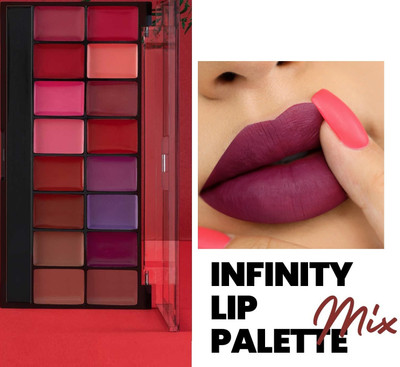 ADJD SHADES 16 COLOUR MATTIE & LONG LASTING CREAMY LIP C1REAM PALETTEMULTI(MULTI COLOR, 36 g)