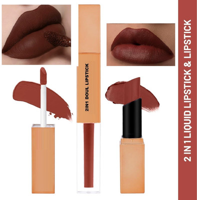EVERERIN 2in1 Non-Transfer | Smooth Texture | Hydrating | Long Lasting | Water-Proof(brown, 4 ml)