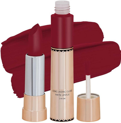 Latixmat 2 In 1 Dual Sided Lipstick(Dark Red, 8 g)