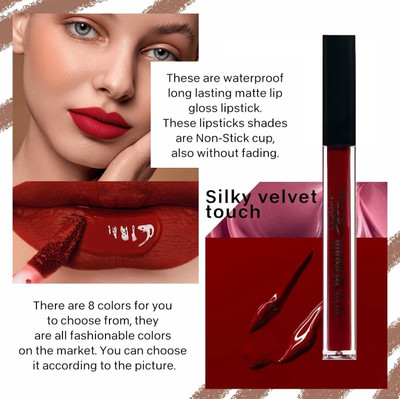 BLUEMERMAID PROFESSIONAL RED LIQUID MATTE GLAZE LIPSTICK FOR BOLD LOOK(RED, 6 ml)