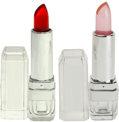 Amaryllis Moisturizing Transparent Jelly Lipstick Color Change Lipstick Pack Of 2(PINK, RED, 7.2 g)