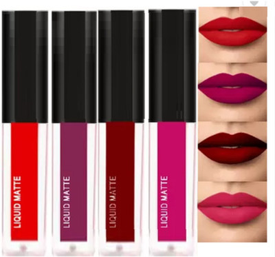 AFARAXIA Non Transfer Longlast Liquid Matte Lipstick Red ,Purple Maroon and Magenta(multi, 24 ml)