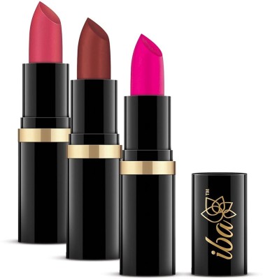 Iba Pure Lips Moisturizing Lipstick for Women(A80 Pink Blush, A50 Dusk Rose, A75 Neon Crush, 4 g)