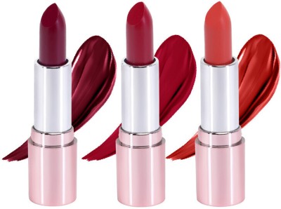 MORAZE Enriched Stick Lipstick Kit Set of 3 Waterproof & Long Lasting(SEE, FIRE, PRIORITY, 12.5 g)