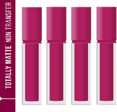 Luipui CREAMY LONG LASTING, FULL COVERAGE LIPSTICK FOR ALL DAY WEAR PACK OF 4(MAGENTA - 17, 28 ml)