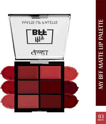 Glam21 My BFF Matte Lip Palette 6 Shades Creamy formula 3in1 Lipstick+Eye Shadow+Blush(Brights, 9 g)