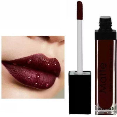 MYEONG water & smudge proof liquid matte maroon lipstick(maroon, 6 ml)