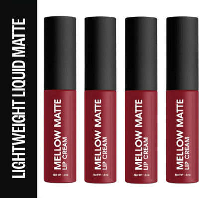 Luipui CRUSH SUPER STAY LONG LASTING, FULL COVERAGE & SMUDGE PROOF LIPSTICK PACK OF 4(RED SANGRIYA - 15, 24 ml)