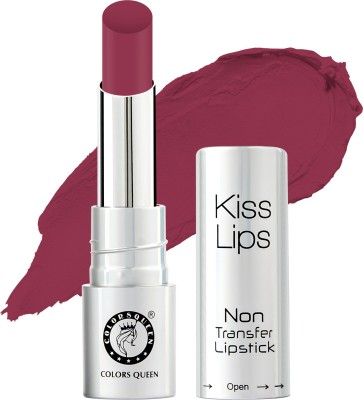 COLORS QUEEN Kiss Lips Long Lasting, Water Proof, Non-Transfer Matte Lipstick(Cherry Berry, 3 g)