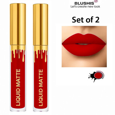 BLUSHIS Super Stay Matte Ink | Liquid Lipstick | Smudgeproof | Non Transfer(RED TWIST, 6 ml)
