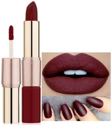 DARVING Matte Lips 2 IN 1 Long Lasting Gloss Matte Lipstick(MAROON, 8 g)