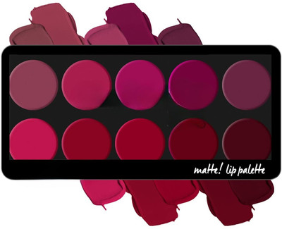 Yuency 10 Color Matte Lip Cream Palette Vitamin-E Longlasting Highly Pigmented(multicolor, 10 ml)