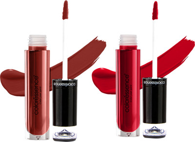COLORESSENCE Lipstay Non Transfer Matte Liquid Lipstick|12 Hours Stay|Top Shades PO2 L19&4(Orange Sqash & Nutty Brown, 8 ml)