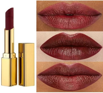 BLUEMERMAID HIGH PIGMENT MAROON SHINY SHIMMERY CREAMY MATTE LIPSTICK(MAROON, 3.6 g)