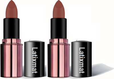 Latixmat Combo Texture Long Lasting Lipstick Highly Brown Blush Pigmented Satin Finish(Brown Blush, 8 g)