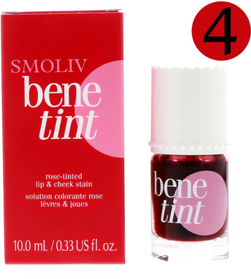 Smoliv Bene Tint Lip and Cheek Stain,Tined Finish Blusher and Liquid Lipstick F263(Peppy Red, 12.5 ml)