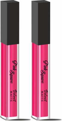 Pink Square Liquid Waterproof & Smudge Proof Pink Lipstick Combo Pack Of 2 Pcs 6ml(Marron, 6 ml)