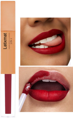 Latixmat Duo Liquid Lipstick & Lipstick Smooth Texture 2in1 Redish Non-Transfer(Redish, 7 g)